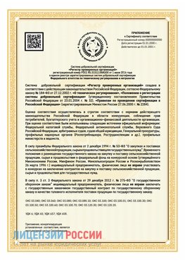 Приложение к сертификату для ИП Веселый Сертификат СТО 03.080.02033720.1-2020